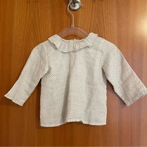 Bonpoint 6m Ruffle Collar Top